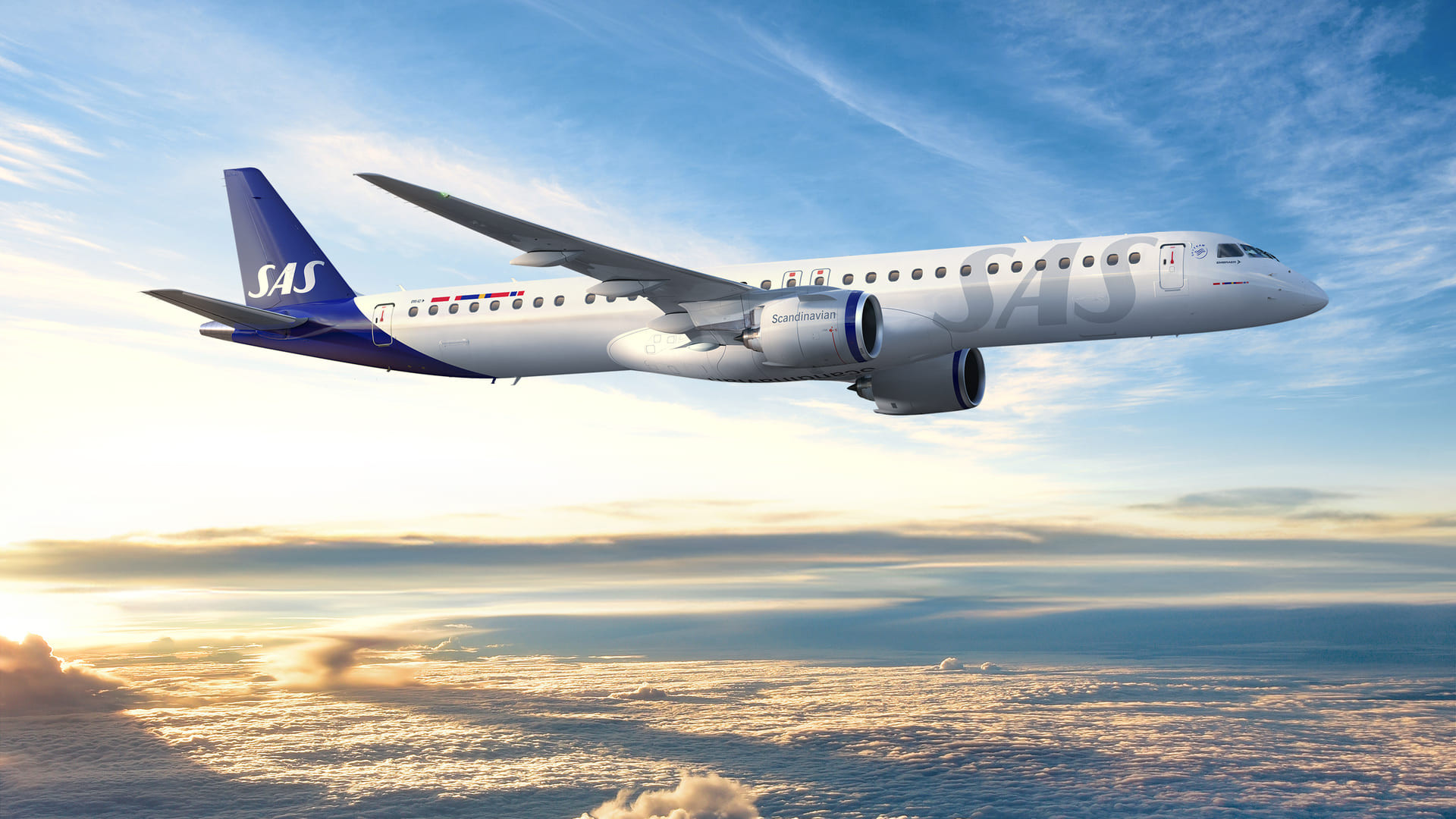 /// SAS annonce une commande record de 55 Embraer 195-E2
